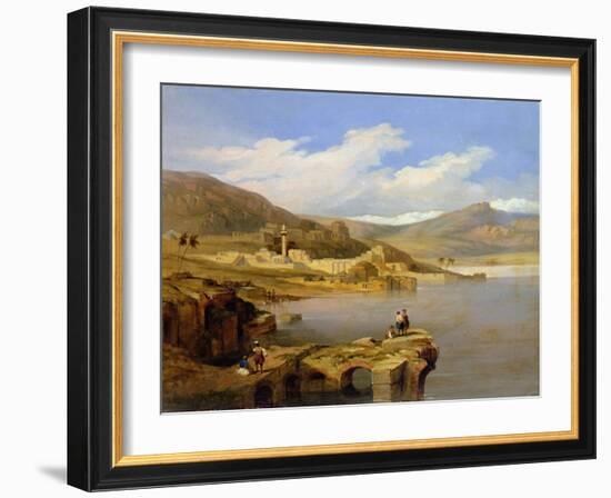 View of Tiberius on the Sea of Galilee-David Roberts-Framed Giclee Print