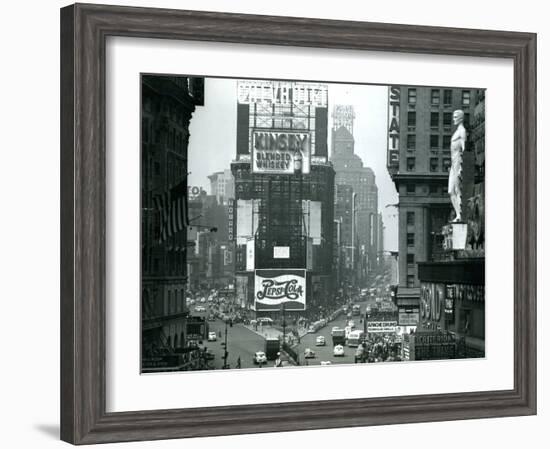 View of Times Square, New York, USA, 1952-null-Framed Photographic Print