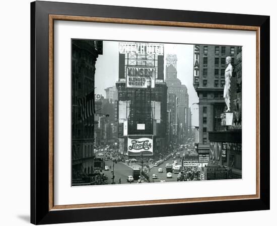 View of Times Square, New York, USA, 1952-null-Framed Photographic Print