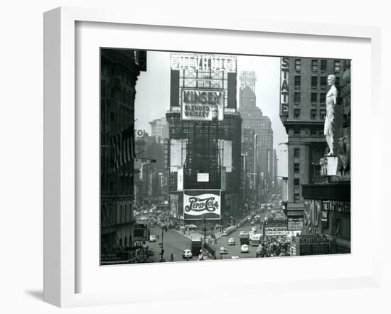 View of Times Square, New York, USA, 1952-null-Framed Photographic Print