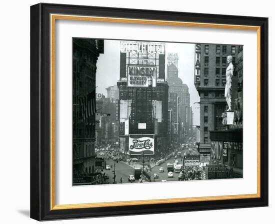 View of Times Square, New York, USA, 1952-null-Framed Photographic Print