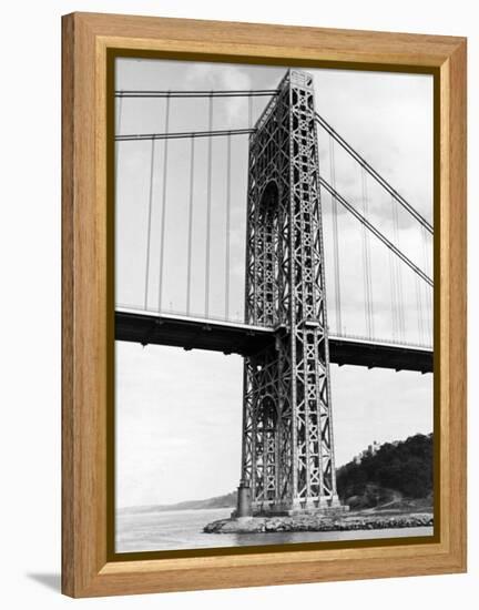 View of Tiny Lighthouse at the Foot of the George Washington Bridge-Alfred Eisenstaedt-Framed Premier Image Canvas