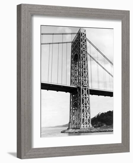 View of Tiny Lighthouse at the Foot of the George Washington Bridge-Alfred Eisenstaedt-Framed Photographic Print
