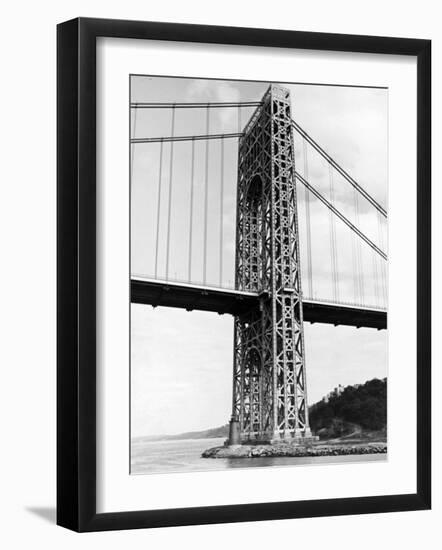View of Tiny Lighthouse at the Foot of the George Washington Bridge-Alfred Eisenstaedt-Framed Photographic Print