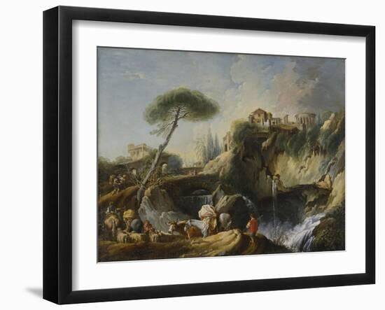 View of Tivoli with the Temple of Vesta, c.1749-Francois Boucher-Framed Giclee Print