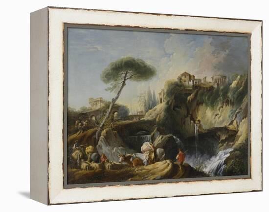 View of Tivoli with the Temple of Vesta, c.1749-Francois Boucher-Framed Premier Image Canvas