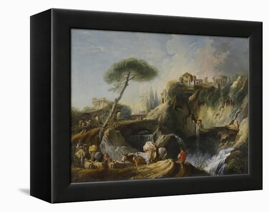 View of Tivoli with the Temple of Vesta, c.1749-Francois Boucher-Framed Premier Image Canvas