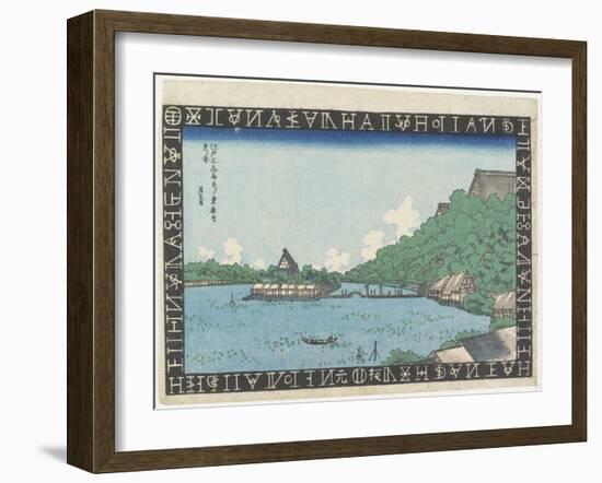 View of Toeizan Temple from Benten Hall on Shinobazu Pond, 1830-1836-Keisai Eisen-Framed Giclee Print