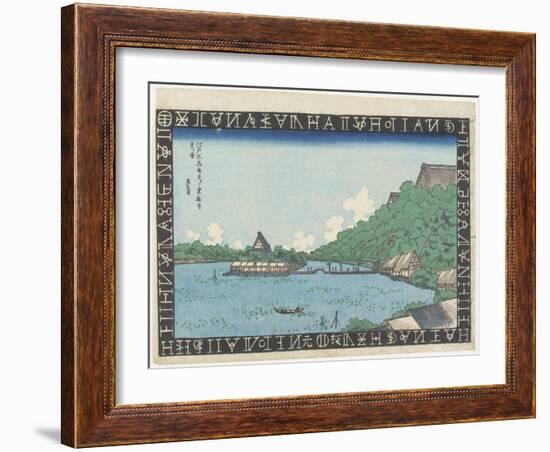 View of Toeizan Temple from Benten Hall on Shinobazu Pond, 1830-1836-Keisai Eisen-Framed Giclee Print