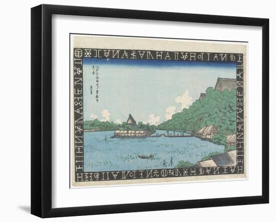 View of Toeizan Temple from Benten Hall on Shinobazu Pond, 1830-1836-Keisai Eisen-Framed Giclee Print