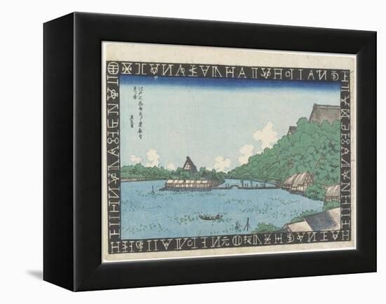 View of Toeizan Temple from Benten Hall on Shinobazu Pond, 1830-1836-Keisai Eisen-Framed Premier Image Canvas