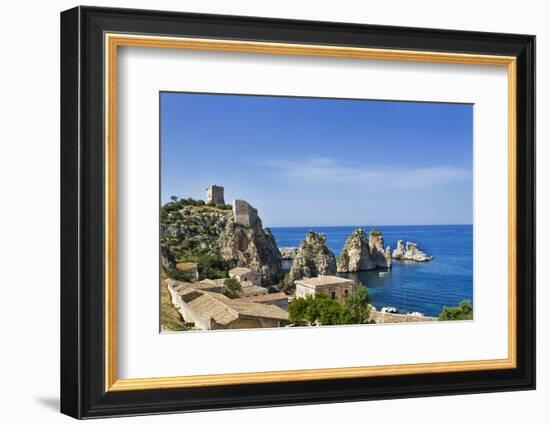 View of Tonnara Di Scopello, Castellammare Del Golfo, Sicily, Italy-Massimo Borchi-Framed Photographic Print