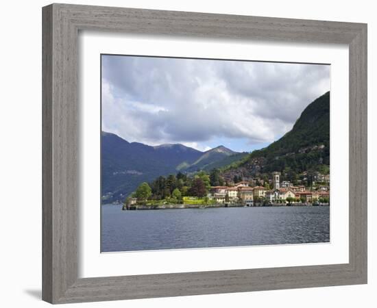 View of Torno in Spring Sunshine, Lake Como, Lombardy, Italian Lakes, Italy, Europe-Peter Barritt-Framed Photographic Print