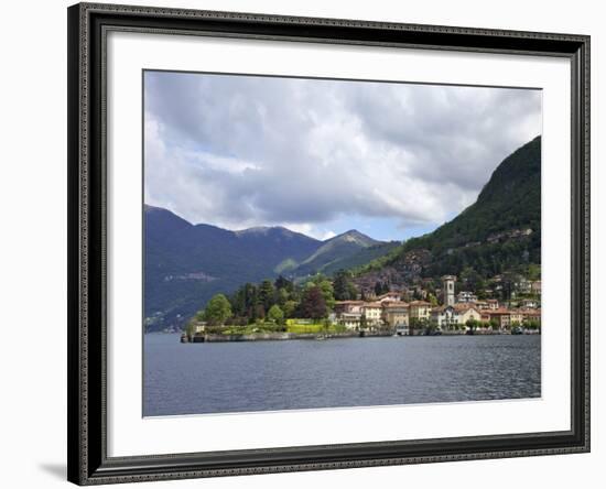 View of Torno in Spring Sunshine, Lake Como, Lombardy, Italian Lakes, Italy, Europe-Peter Barritt-Framed Photographic Print