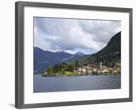 View of Torno in Spring Sunshine, Lake Como, Lombardy, Italian Lakes, Italy, Europe-Peter Barritt-Framed Photographic Print