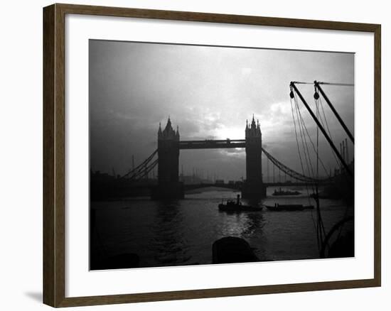 View of Tower Bridge Over the River Thames in London, 1935-null-Framed Photographic Print