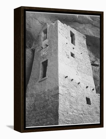 View Of Tower Taken From Above "Cliff Palace Mesa Verde National Park" Colorado 1933-1941-Ansel Adams-Framed Stretched Canvas