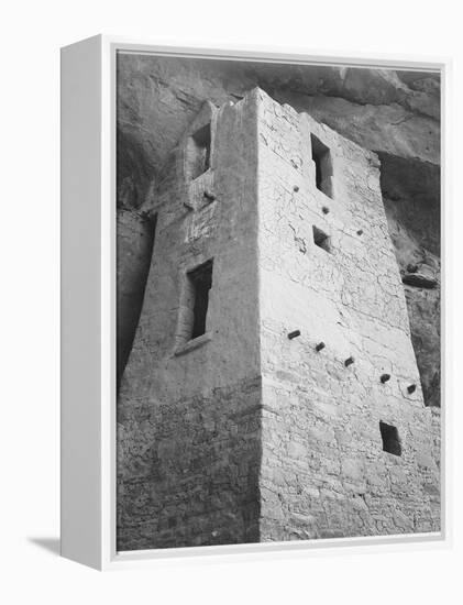 View Of Tower Taken From Above "Cliff Palace Mesa Verde National Park" Colorado 1933-1941-Ansel Adams-Framed Stretched Canvas