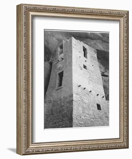 View Of Tower Taken From Above "Cliff Palace Mesa Verde National Park" Colorado 1933-1941-Ansel Adams-Framed Art Print