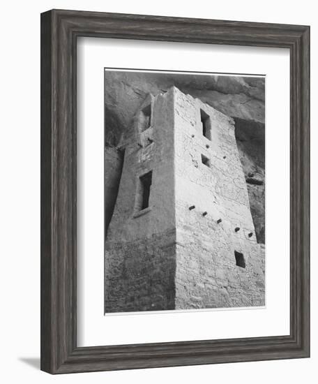 View Of Tower Taken From Above "Cliff Palace Mesa Verde National Park" Colorado 1933-1941-Ansel Adams-Framed Art Print