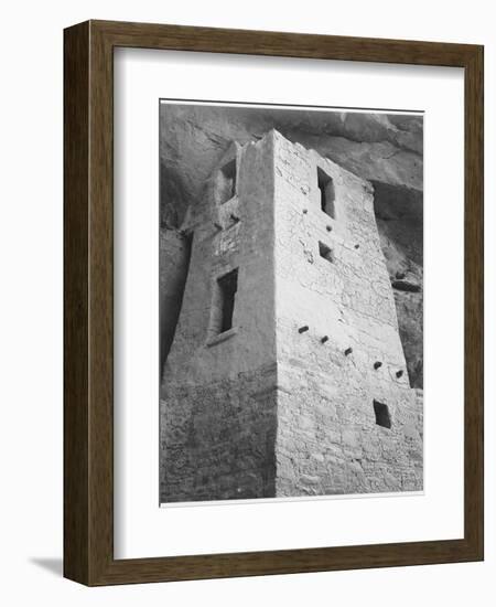 View Of Tower Taken From Above "Cliff Palace Mesa Verde National Park" Colorado 1933-1941-Ansel Adams-Framed Art Print