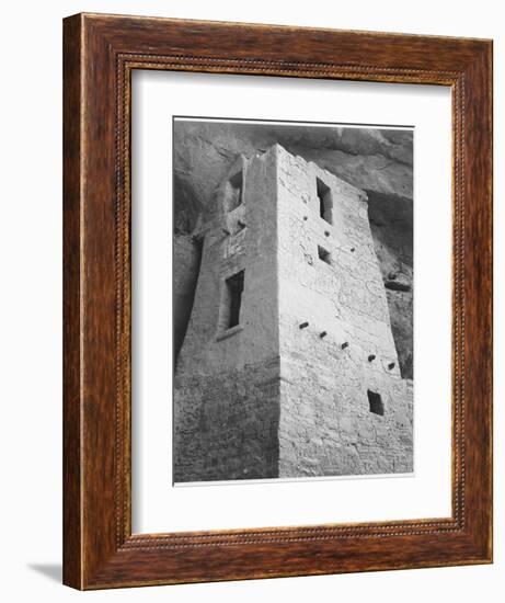 View Of Tower Taken From Above "Cliff Palace Mesa Verde National Park" Colorado 1933-1941-Ansel Adams-Framed Art Print