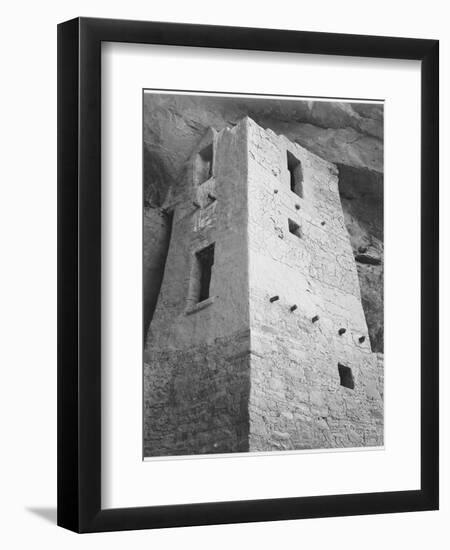 View Of Tower Taken From Above "Cliff Palace Mesa Verde National Park" Colorado 1933-1941-Ansel Adams-Framed Art Print