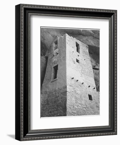 View Of Tower Taken From Above "Cliff Palace Mesa Verde National Park" Colorado 1933-1941-Ansel Adams-Framed Art Print