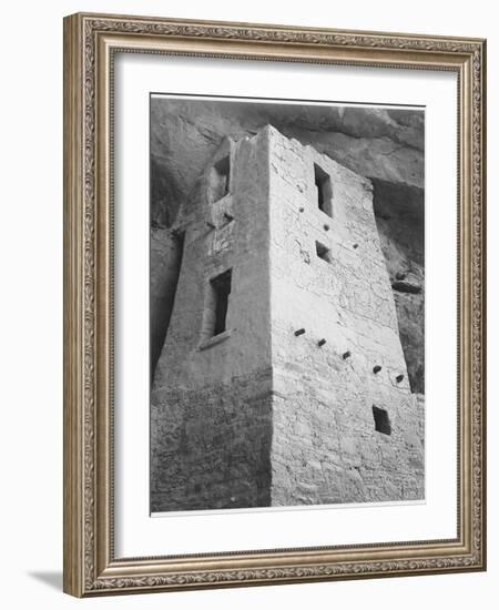 View Of Tower Taken From Above "Cliff Palace Mesa Verde National Park" Colorado 1933-1941-Ansel Adams-Framed Art Print