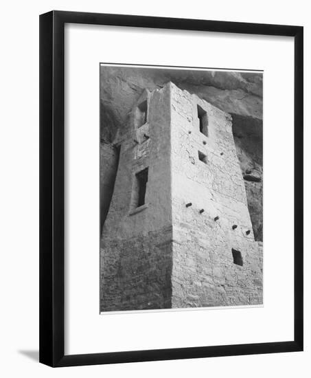 View Of Tower Taken From Above "Cliff Palace Mesa Verde National Park" Colorado 1933-1941-Ansel Adams-Framed Art Print