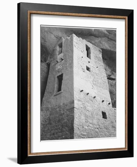 View Of Tower Taken From Above "Cliff Palace Mesa Verde National Park" Colorado 1933-1941-Ansel Adams-Framed Art Print