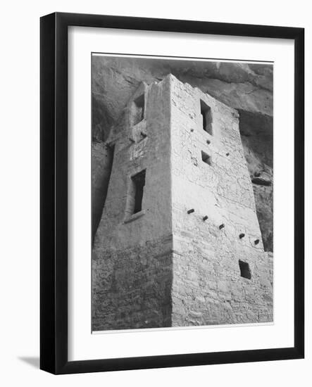 View Of Tower Taken From Above "Cliff Palace Mesa Verde National Park" Colorado 1933-1941-Ansel Adams-Framed Art Print