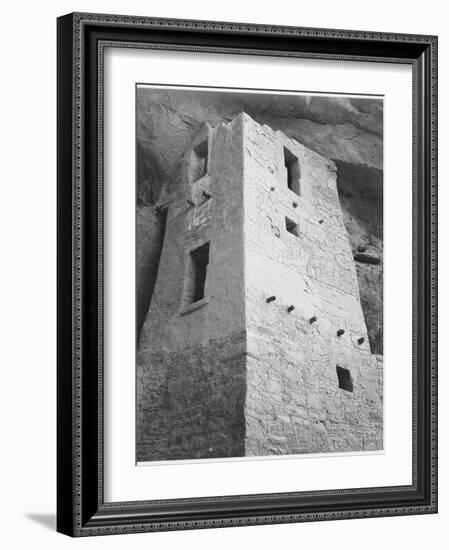 View Of Tower Taken From Above "Cliff Palace Mesa Verde National Park" Colorado 1933-1941-Ansel Adams-Framed Art Print