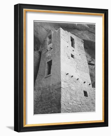 View Of Tower Taken From Above "Cliff Palace Mesa Verde National Park" Colorado 1933-1941-Ansel Adams-Framed Art Print