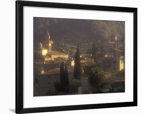 View of Town and Cartuja de Valledemossa, Mallorca, Balearics, Spain-Walter Bibikow-Framed Photographic Print