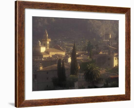 View of Town and Cartuja de Valledemossa, Mallorca, Balearics, Spain-Walter Bibikow-Framed Photographic Print