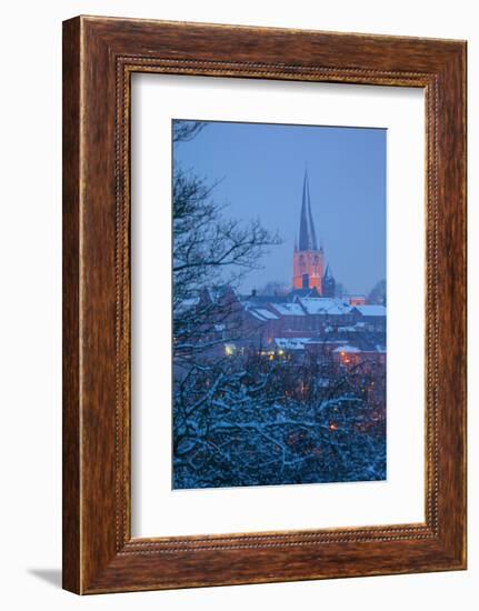 View of Town and Crooked Spire Church, Chesterfield, Derbyshire, England, United Kingdom, Europe-Frank Fell-Framed Photographic Print