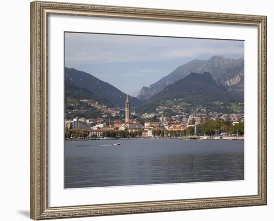 View of Town and Lake, Lecco, Lake Como, Lombardy, Italian Lakes, Italy, Europe-Frank Fell-Framed Photographic Print