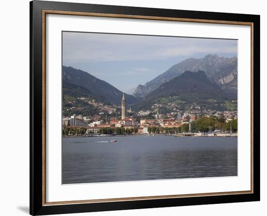 View of Town and Lake, Lecco, Lake Como, Lombardy, Italian Lakes, Italy, Europe-Frank Fell-Framed Photographic Print