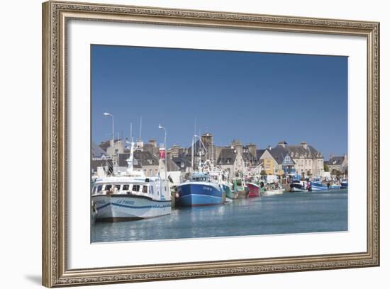 View of Town and Port, Saint Vaast La Hougue, Normandy, France-Walter Bibikow-Framed Photographic Print