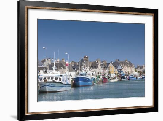 View of Town and Port, Saint Vaast La Hougue, Normandy, France-Walter Bibikow-Framed Photographic Print