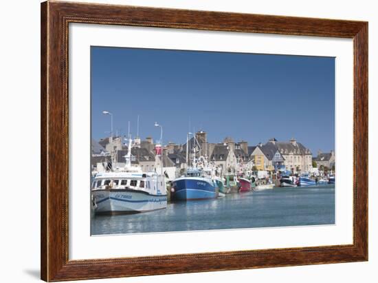 View of Town and Port, Saint Vaast La Hougue, Normandy, France-Walter Bibikow-Framed Photographic Print