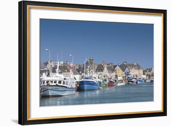 View of Town and Port, Saint Vaast La Hougue, Normandy, France-Walter Bibikow-Framed Photographic Print