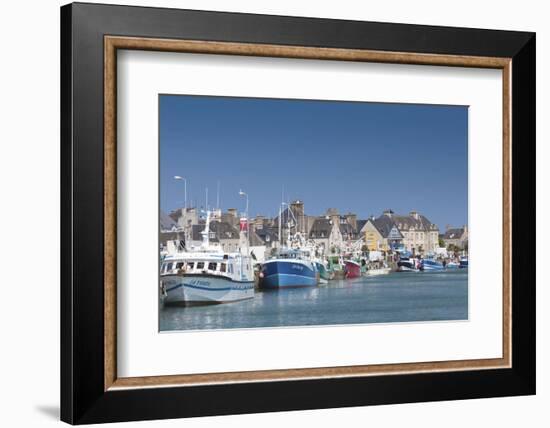 View of Town and Port, Saint Vaast La Hougue, Normandy, France-Walter Bibikow-Framed Photographic Print