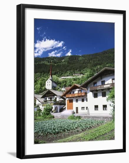 View of Town, Churches and Houses, Oetz, Tyrol, Austria-Walter Bibikow-Framed Photographic Print