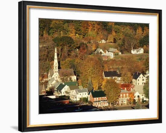 View of Town, South Royalties, Vermont, USA-Walter Bibikow-Framed Photographic Print