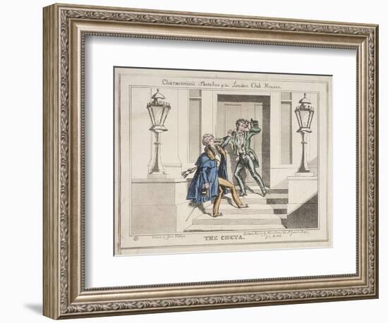 View of Two Drunken Revellers on the Steps of Crockford's Club, London, 1829-John Phillips-Framed Giclee Print