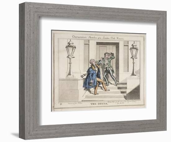 View of Two Drunken Revellers on the Steps of Crockford's Club, London, 1829-John Phillips-Framed Giclee Print