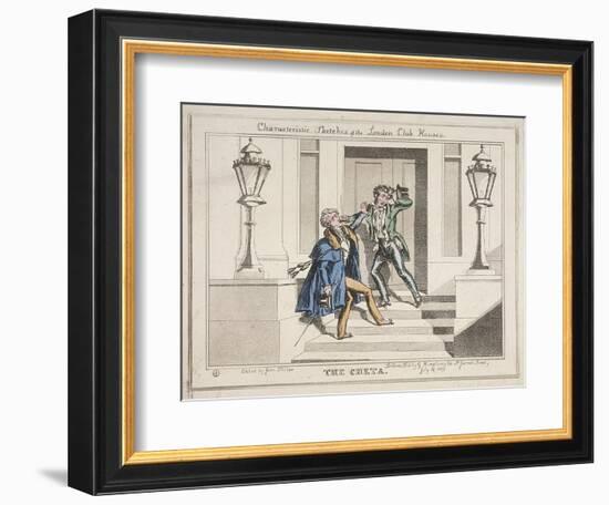 View of Two Drunken Revellers on the Steps of Crockford's Club, London, 1829-John Phillips-Framed Giclee Print