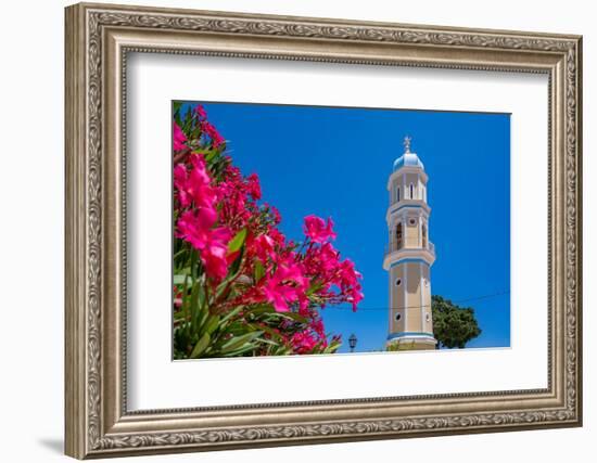 View of typical Greek Orthodox Church near Lakithra, Kefalonia, Ionian Islands, Greek Islands-Frank Fell-Framed Photographic Print